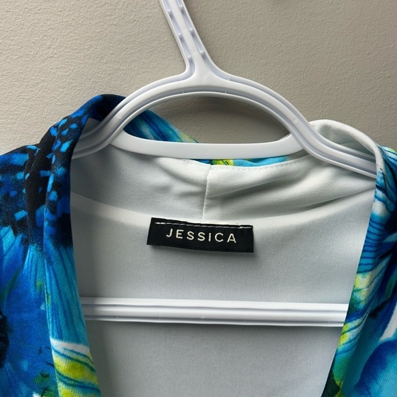 Jessica Blue and Green Midi Floral Dress - Picture 3 of 3